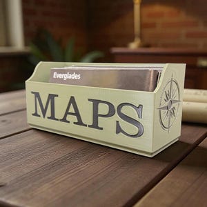 Large NatGeo Map Storage Box: Single or Two-Tone Organizer