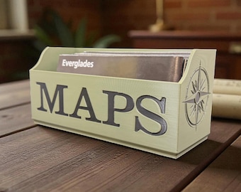 Large NatGeo Map Storage Box: Single or Two-Tone Organizer
