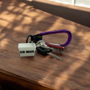 Mini Postal Tub Key chain - 3D Printed Mail Tub with Swivel Hook, Perfect for Postal Lovers!