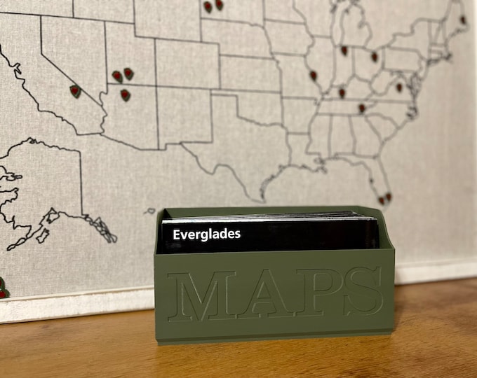 National Park (And Other) Map Storage Box: 3D Printed Organizer and Display