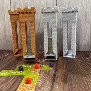 Carcassonne Tile Dispenser Tower: 3D Printed Tile Board Game Holder