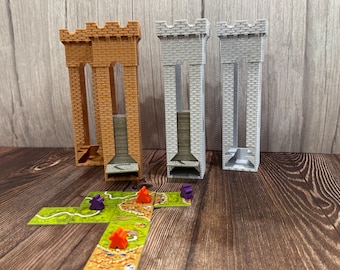 Carcassonne Tile Dispenser Tower: 3D Printed Tile Board Game Holder