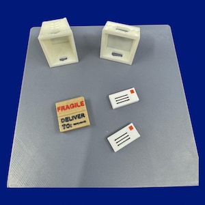 Building Block Postal Accessory Set - Includes Postal Tub, Letter Tray, 1 Package, and 2 Letters