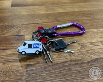 Mini Postal Truck LLV Keychain: 3D Printed Mail Carrier Gift