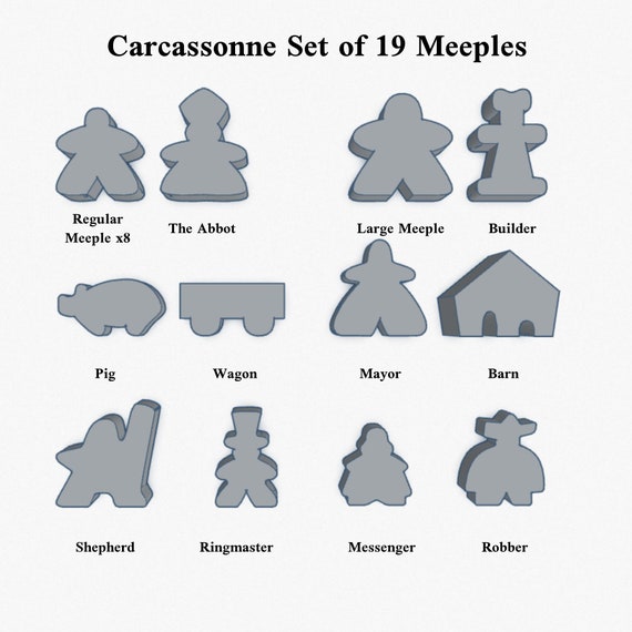 Carcassonne Genuino Nuevo MEEPLES figuras especial y neutrales figuras 