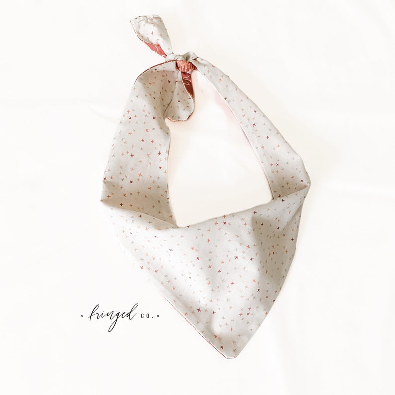 pet accessory bunnies Tie-On dog accessory minimalist boho mauve Double-Sided Easter Bunny Dog Bandana Reversible