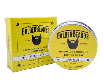Bálsamo de barba orgánico 1/2 oz hecho exclusivamente de aceites 100% naturales que suavizan e hidratar la barba y piel Big Sur de barbas de oro