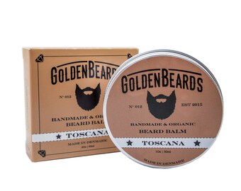 Organic & Beard Balm 1 or 2 Oz Made solely from 100% natural oils that soften and moisturise your beard and skin Toscana from Golden Beards