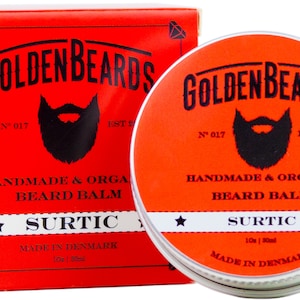 Organic & Beard Balm 1 or 2 oz Made solely from 100% natural oils that soften and moisturise your beard and skin Surtic from Golden Beards