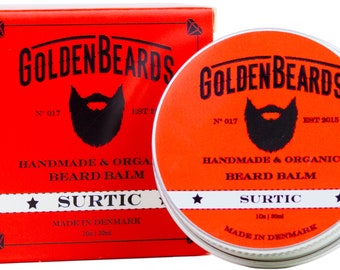 Organic & Beard Balm 1 or 2 oz Made solely from 100% natural oils that soften and moisturise your beard and skin Surtic from Golden Beards