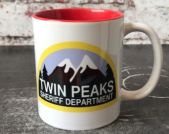 Tazza Twin Peaks, Tazza del Dipartimento dello Sceriffo, Regalo Agente Dale Cooper, Tazza da caffè programma televisivo, Tazza di compleanno, Regalo Twin Peaks