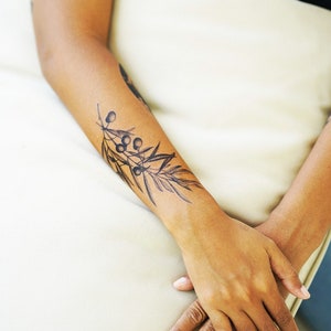 Olive Branch Tattoo - Olive Branch Temporary Tattoo / Peace Symbol Tattoo / Peace Temporary Tattoo / Olive Tattoo / Branch Tattoo / Olive