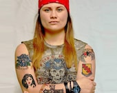 Axl Inspired Temporary Tattoo Set - Rocker Temporary Tattoo Costume / Axl Halloween Costume / Axl R Tattoos / Rock Costume Idea / Rose