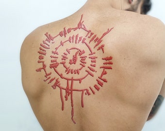 Astarion Inspired Scar Temporary Tattoo / Large Scar Temporary Tattoo / Astarion Back Tattoo / Fantasy Tattoo / Cosplay Tattoos Astarion
