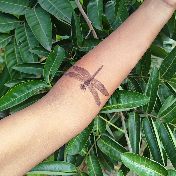 Dragonfly Tattoo - Dragonfly Temporary Tattoo / Anisoptera Tattoo / Insect Tattoo / Cool Tattoo / Realistic Tattoo / Cool Tattoo / Dragonfly