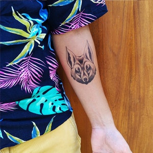 Fox Tattoo - Beautiful Fox Tattoo / Fox Temporary Tattoo / Dotwork Fox Tattoo / Animal Tattoo / Realistic Fox Tattoo / Cool Fox Tattoo