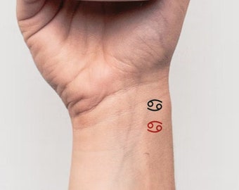 Tiny Cancer Sign Tattoos set of 8 Cancer Sign Temporary - Etsy Australia