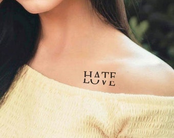 Love Hate Tattoo Etsy