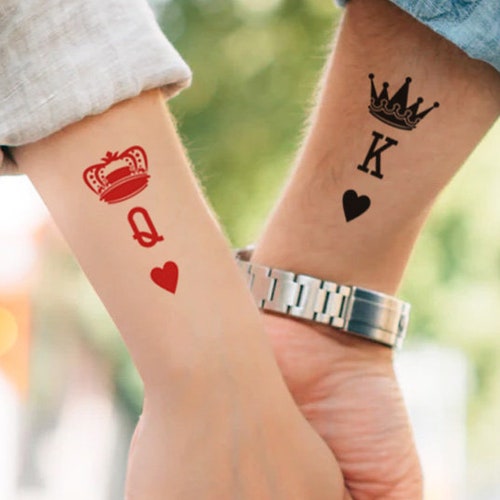 King & Queen Tattoo Set King and Queen Temporary Tattoo / - Etsy King & Queen Tattoo Set King and Queen Temporary Tattoo / - Etsy