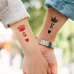 King & Queen Temporary Tattoo Set (2 tattoos) – TattooIcon