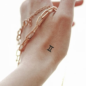 Tiny Gemini Sign Temporary Tattoos (Set of 8) - Gemini Temporary Tattoo / Gemini Symbol Tattoo / Tiny Zodiac Tattoo / Red Zodiac Tattoo