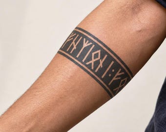 Viking Runes Armband Tattoo - Viking Runic Armband Costume Cosplay Temporary Tattoo