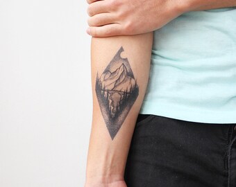 Mountain Tattoo Etsy - 