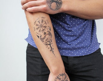 Viking Vegvisir Tattoo Set Etsy