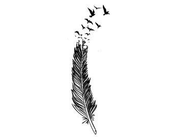 feather tattoo etsy