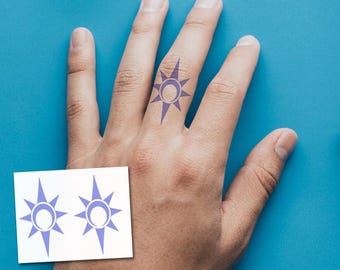 Sun & Moon Compass Itsu (Set of 2) - Anime Cosplay Costume Temporary Tattoo