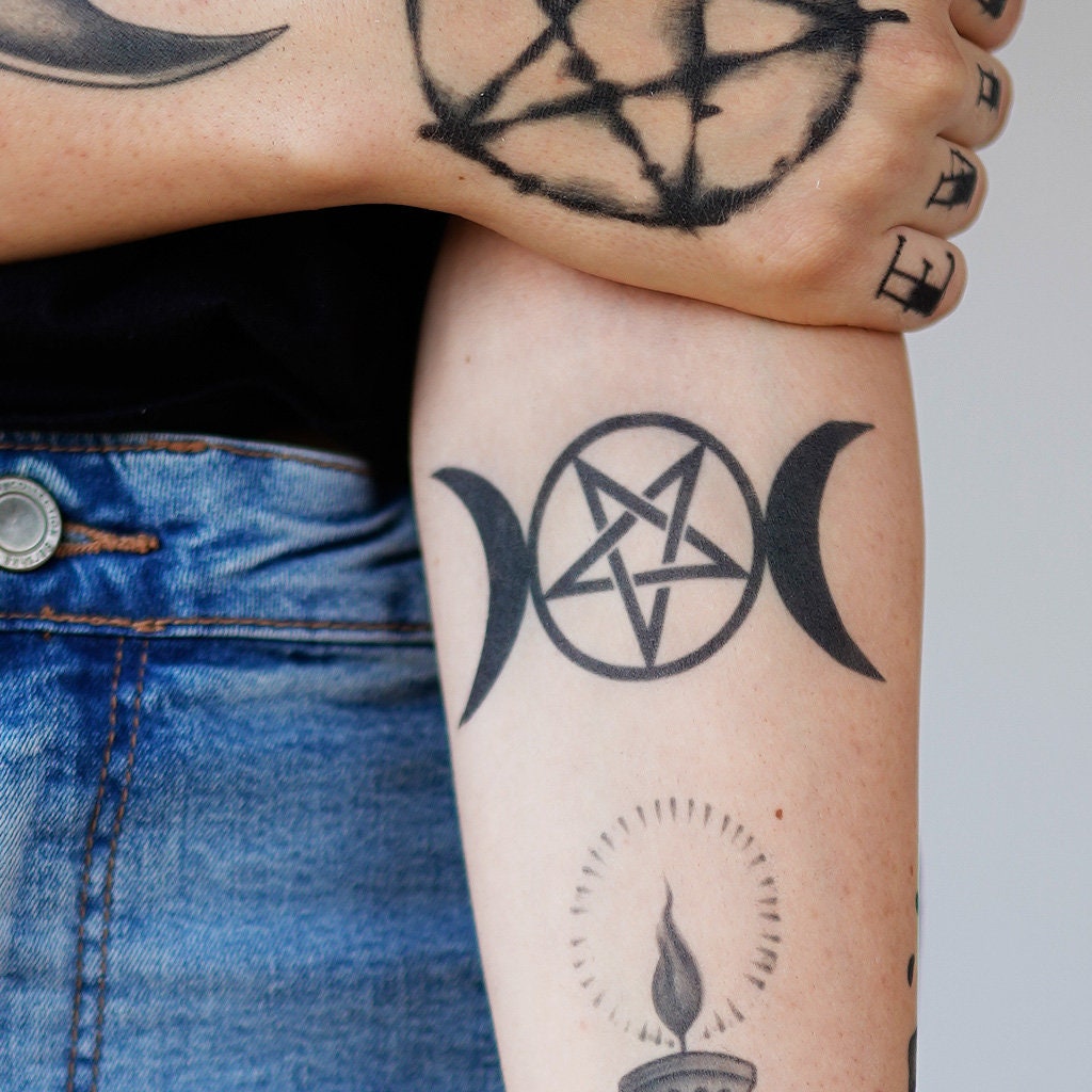Triple Moon Tattoo - Etsy Triple Moon Tattoo - Etsy