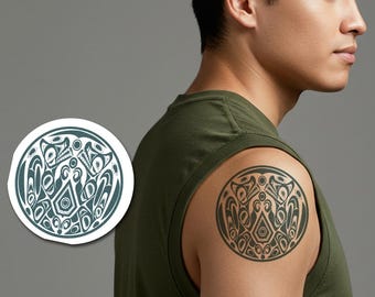 Jacob Wolf Tattoo - Jacob Arm Temporary Tattoo / Quileute Tattoo / Native American Tattoo / Halloween Costume Twilight Cosplay Wolf Mark