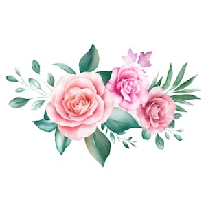 Large Roses Temporary Tattoo - Watercolor Roses Tattoo / Floral Temporary Tattoo / Beautiful Flowers Tattoo / Large Flower Tattoo / Rosa