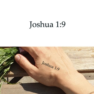 Joshua 1:9 (Set of 2) - Joshua 1 9 Temporary Tattoo / Bible Verse Tattoo / Bible Script Tattoo / Christian Tattoo / Religious Tattoo