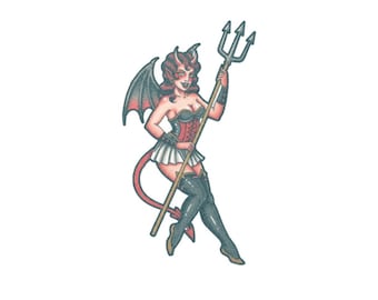 Demonica Vintage Realistic Temporary Tattoo Vintage Traditional Tattooing Fake Tattoo