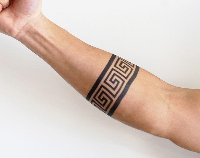 Simple black tribal armband tattoo ideas for men