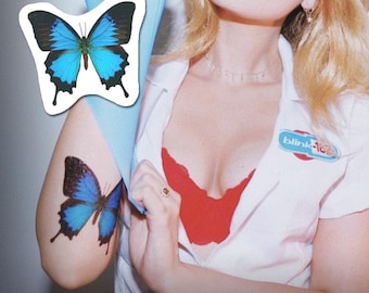 Blink Nurse Butterfly Tattoo - Blink Nurse Cosplay Tattoo / Blink Nurse Butterfly Tattoo / Janine Lindemulder / Black and Blue Butterfly