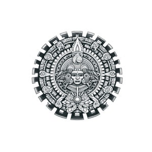 Piedra del Sol Temporary Tattoo - Temporary Tattoo / Aztec Sun Stone Temporary Tattoo / Aztec Clock Tattoo / Aztec Calendar Stone Tattoo