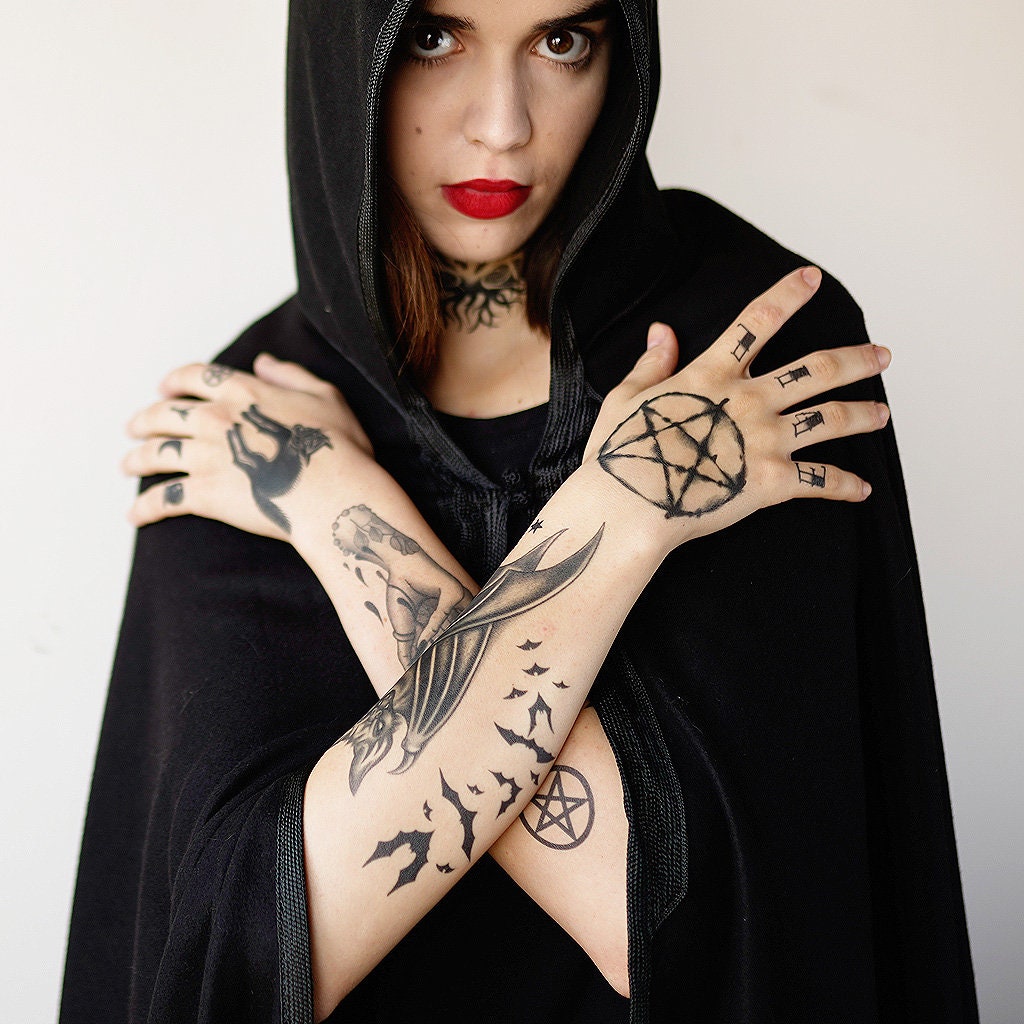 Hexerei Tattoo Set Hexe Tattoos / Wicca Tattoo / Dämon Etsy