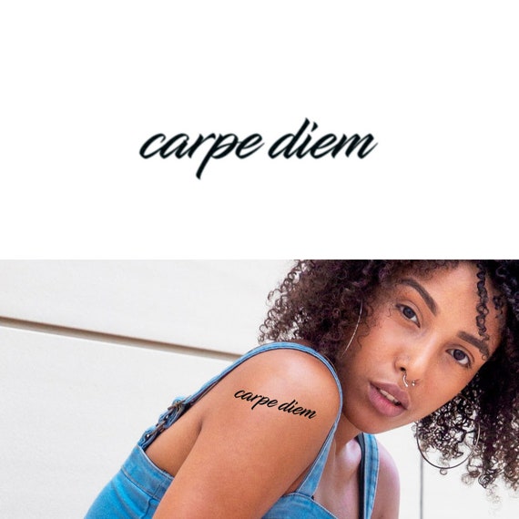 Carpe Diem Tattoo set of 2 Latin Saying Tattoo / Carpe - Etsy Israel
