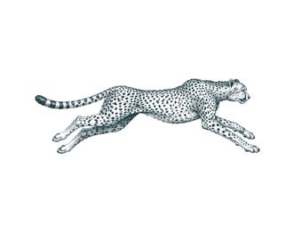 Cheetah Tattoo - Large Feline Tattoo / Cheetah Temporary Tattoo / Realistic Temporary Tattoo Cat / Acinonyx Jubatus / Animal Tattoo