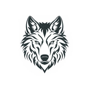 Tribal Wolf Tattoo - Wolf Tribal Temporary Tattoo / Wolf Temporary Tattoo / 1990s Tribal Tattoo / Old School Wolf Tattoo / Tribal Animal