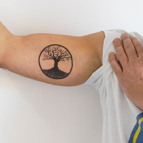 Tree of Life Circular Tree Tattoo / Tree of Life Temporary Etsy