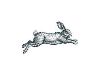 Rabbit Tattoo - Rabbit Temporary Tattoo / Dotwork Temporary Tattoo / Bunny Tattoo / Realistic Rabbit Tattoo / Cute Rabbit Tattoo / Animal