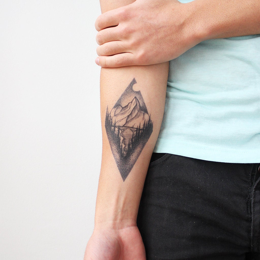 Mountain Wave Tattoo - Etsy Mountain Wave Tattoo - Etsy