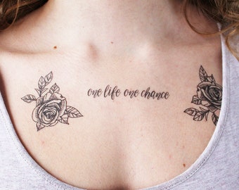 Buy One Life One Chance set of 2 Temporary Tattoo / Quote Online in India - Etsy Buy One Life One Chance set of 2 Temporary Tattoo / Quote Online in India - Etsy