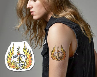 S Tyler Inspired Tattoo - Rockstar Temporary Tattoo / S Tyler Arm Tattoo Costume / Rocker Cosplay Halloween Costume / Cool Rock Tattoo