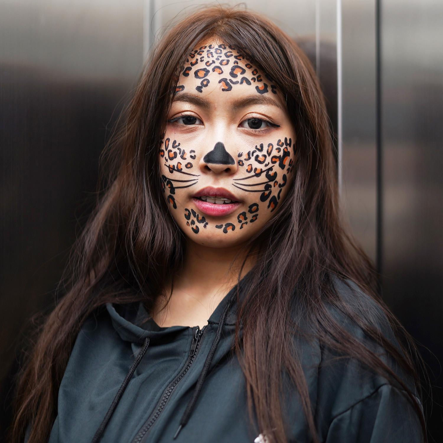 DPKOW Tatuajes Temporales De Cara De Leopardo Con Piedras Brillantes – Set De 2 Hojas Para Carnaval, Halloween Y Cosplay