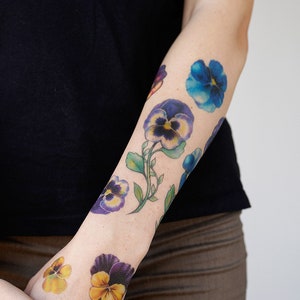 Pansies by Helen Dealtry from Tattly Temporary Tattoos  Tattly Temporary  Tattoos  Stickers