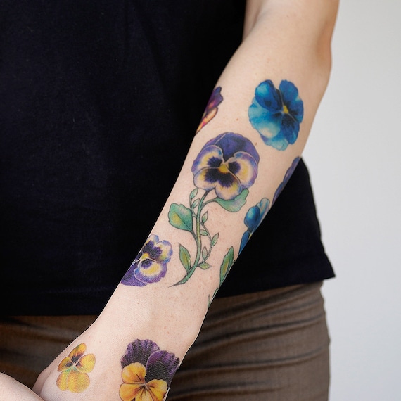 Stiefmutterchen Tattoo Stiefmutterchen Blume Tattoo Etsy